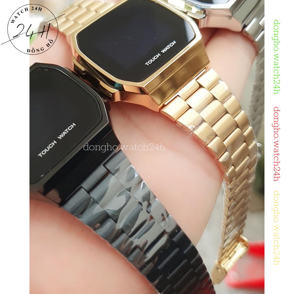 Đồng hồ nam, nữ A168 cảm ứng Led , tráng gương dây thép không gỉ sang trọng nhiều màu sắc | WebRaoVat - webraovat.net.vn