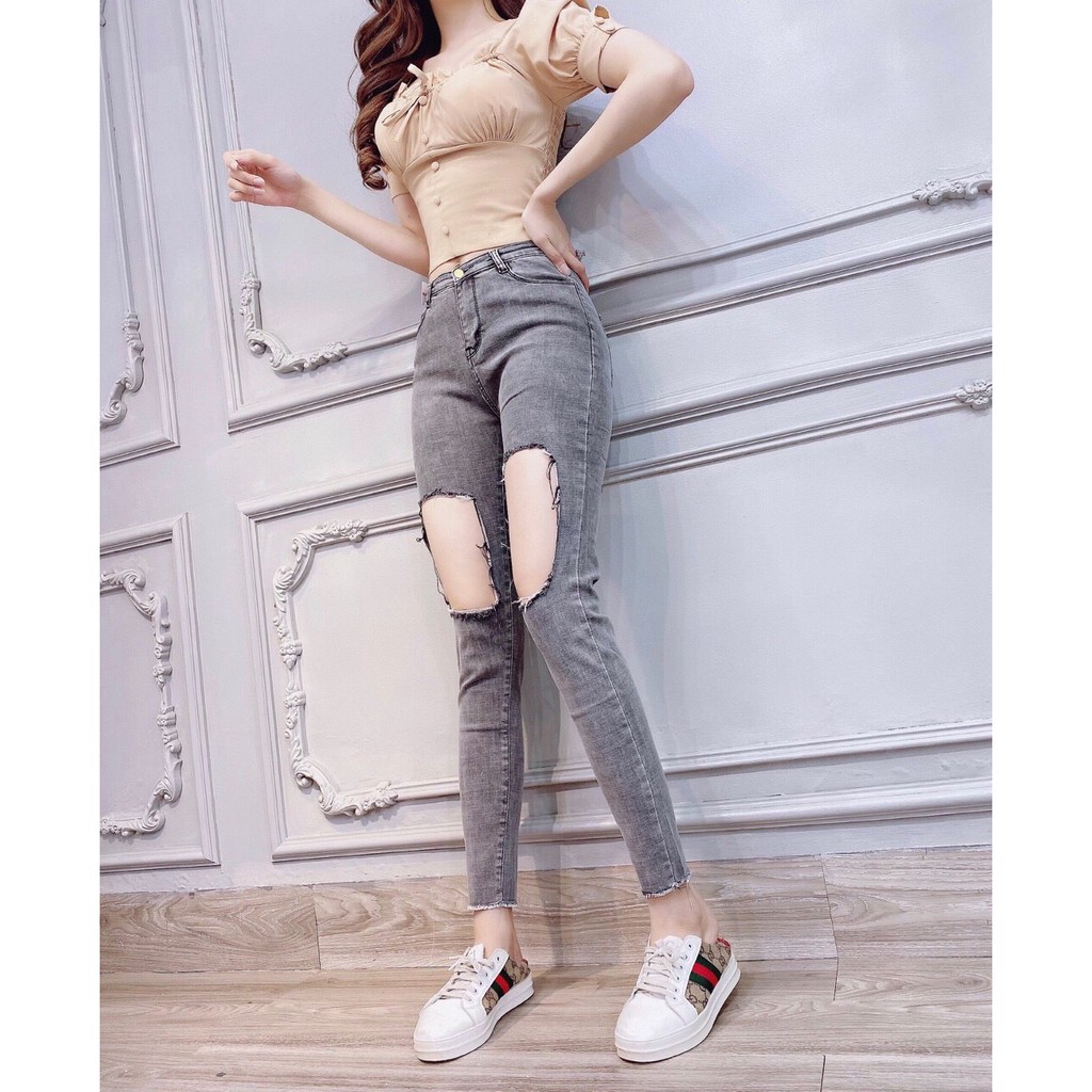 Quần jean nữ rách gối QJ25