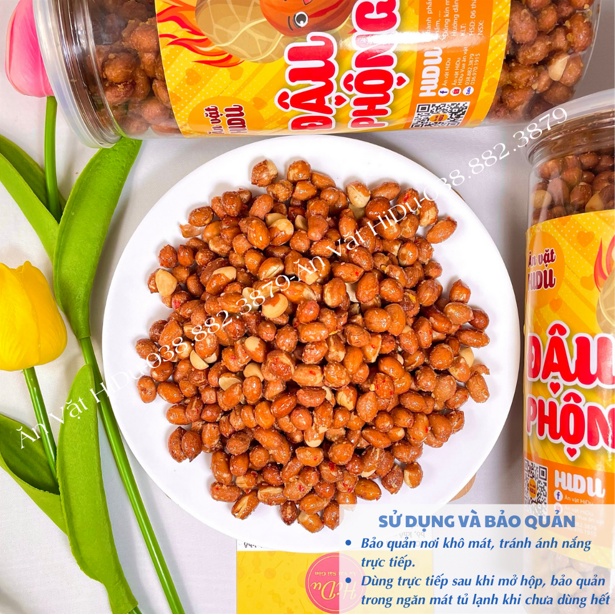 Đậu phộng rang tỏi ớt loại ngon giòn tan 500gr Ăn vặt HiDu