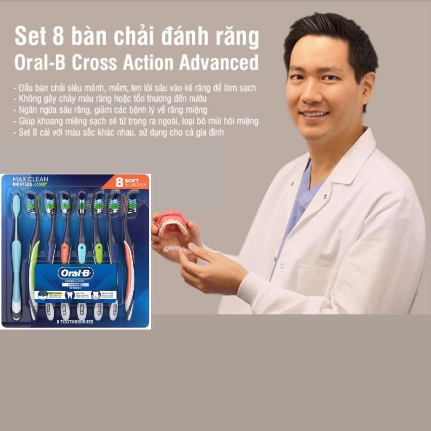 8 Cái Bàn chải đánh răng lông mềm Oral-B của mỹ chải sạch răng cho cả gia đình có tách lẻ FAMACOCO