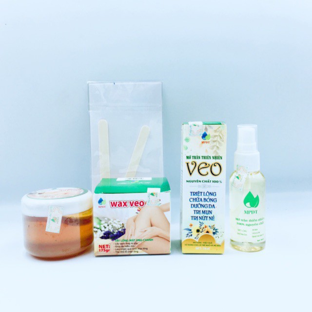 Combo triệt lông vĩnh viễn Wax + Mỡ Trăn. Tẩy lông handmade an toàn tặng kèm bộ dụng cụ wax mới Hàng Mới Cập Nhập