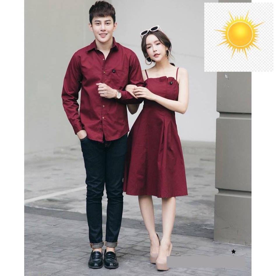 🕵️🕵️ ÁO ĐÔI Set áo váy sơ mi đôi caro nam nữ màu đen cao cấp chất đẹp couple VSM 🕵️