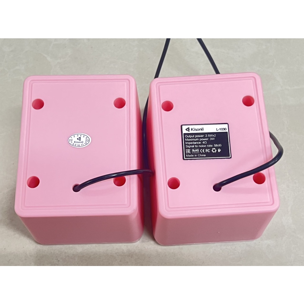 LOA VI TÍNH KISONLI L-1030 (2C/1 BỘ) HỒNG , ĐEN