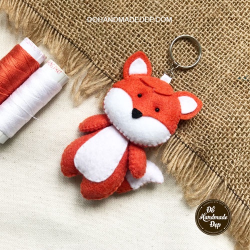 Móc khóa vải nỉ handmade hình con cáo