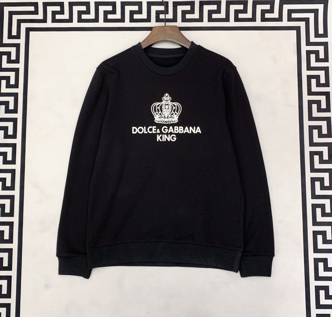 D0LCE & GABBA Year 2020 new autumn and winter men's sweaters LOGO crown printed sweaters pure cotton fabric no luster