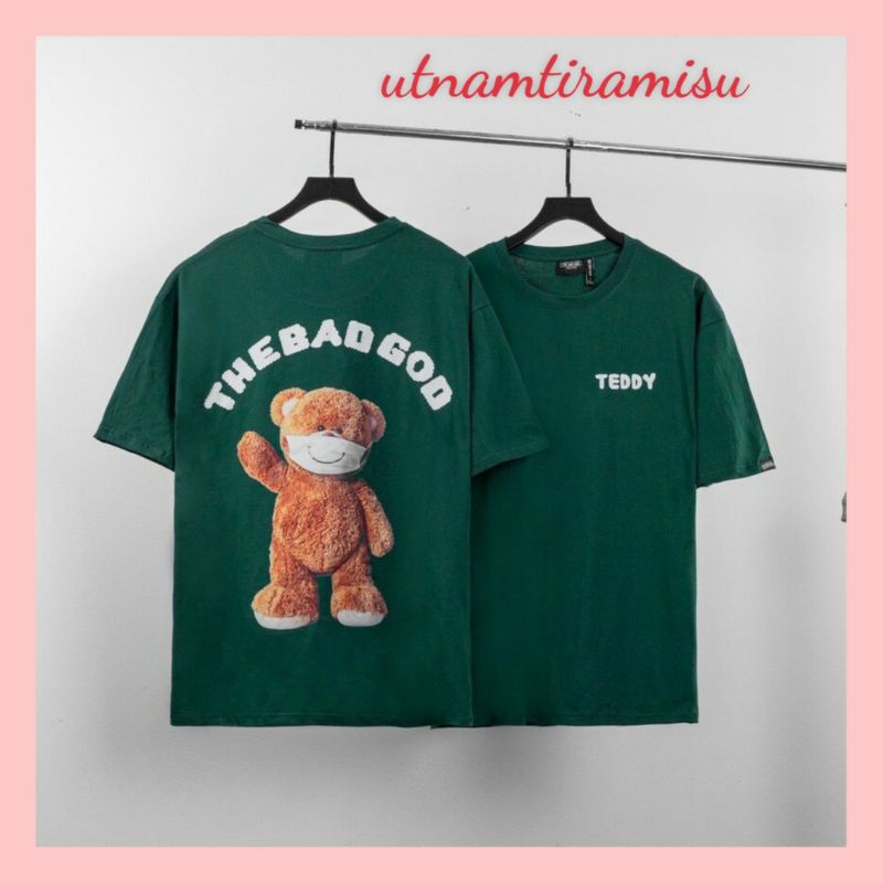 Áo thun tay lỡ nam nữ unisex form rộng Gấu TEDDY BAG GOD LV ullzang vải cotton mịn giá rẻ mặc đơn đôi nhóm