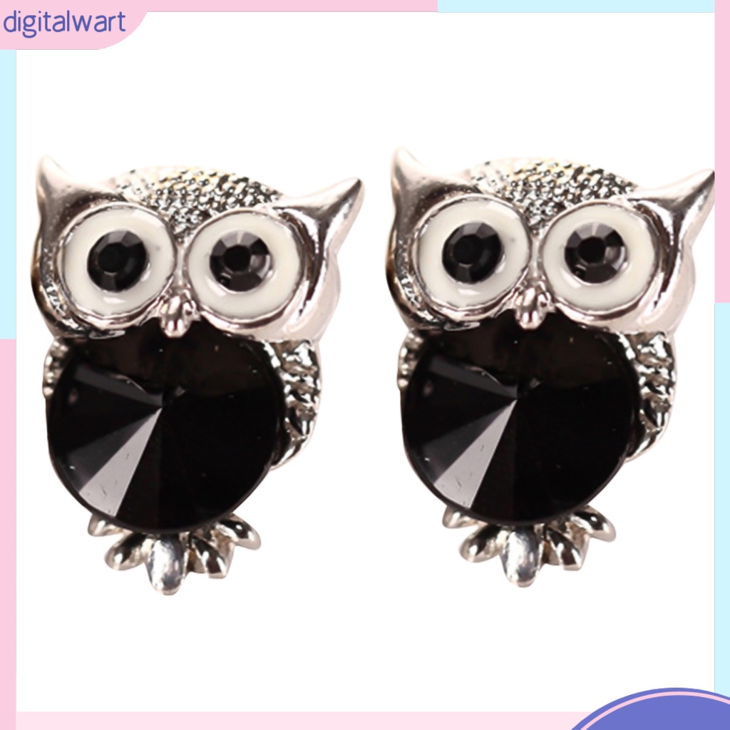 Dg✌❤ Bông Tai Hình Chim Cú Đính Đá Bằng Hợp Kim Thời Trang Dự Tiệc