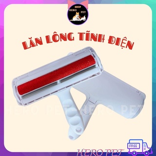 Cây lăn tĩnh điện hút lông chó mèo trên giường, nệm, sofa - cây lăn bụi, lông thú cưng - hero pet