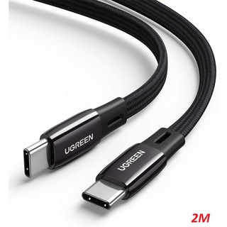 Ugreen 10969 2M 60W màu đen cáp USB type C dẹp mạ nickel chống nhiễu US331