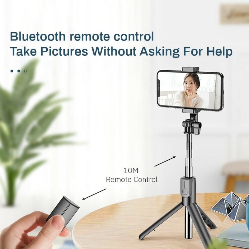 Gậy Chụp Hình Selfie Kết Nối Bluetooth / Set Kèm Đèn Chiếu Sáng Dành Cho Điện Thoại