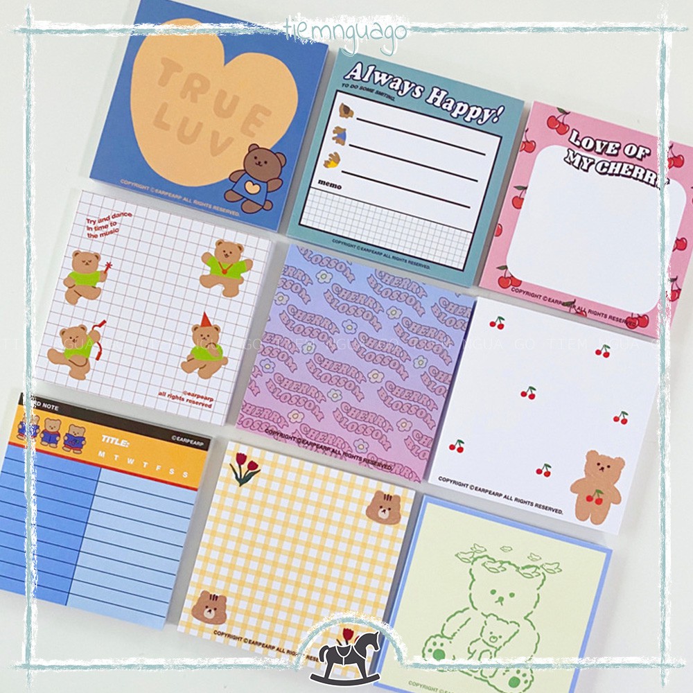 Tập 50 Note Adorable Frames Giấy Note Ghi Chú, Giấy Ghi Chú, Giấy Note Cute Dễ Thương, Trang Trí Sổ Bullet Journal