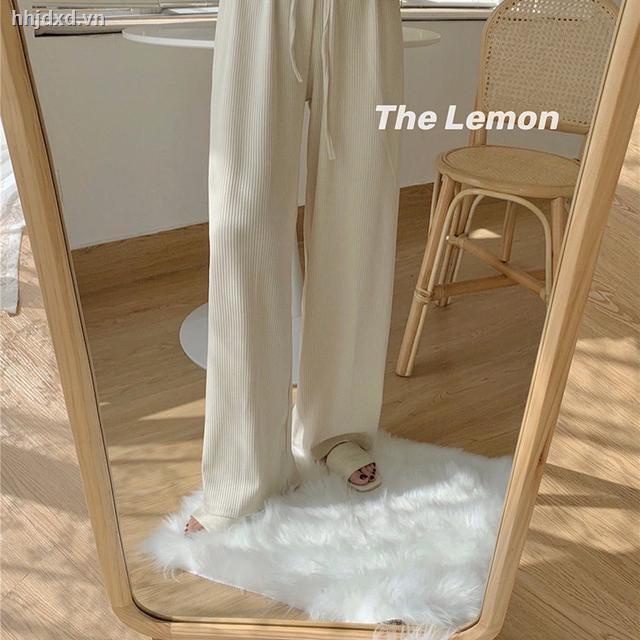 Quần ống rộng lưng cao phong cách Hàn Quốc thời trang mùa thu 2021 mới