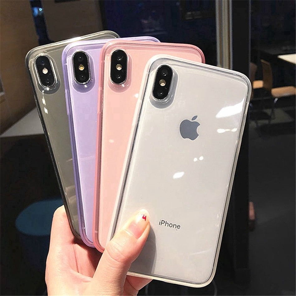 Ốp điện thoại màu trong suốt chống sốc chống va đập cho Iphone 11 X Xs Xr Xs 8 7 6 | BigBuy360 - bigbuy360.vn