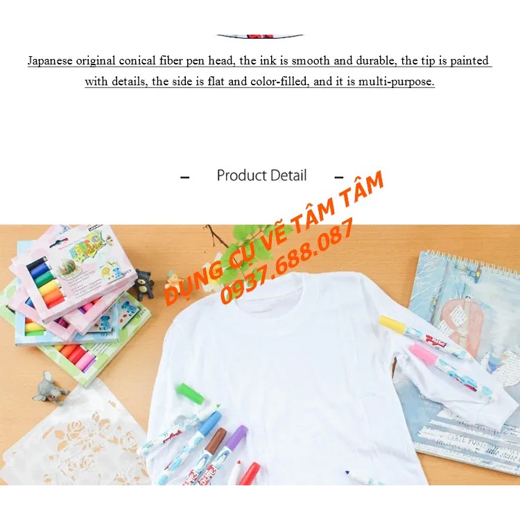 [ TÂM TÂM ]-Bút Vẽ Vải Không Phai Màu Marvy 560 bán lẻ theo màu-