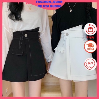 Chân váy, Quần Váy phối đường viền chỉ nổi, cúc , cạp chéo