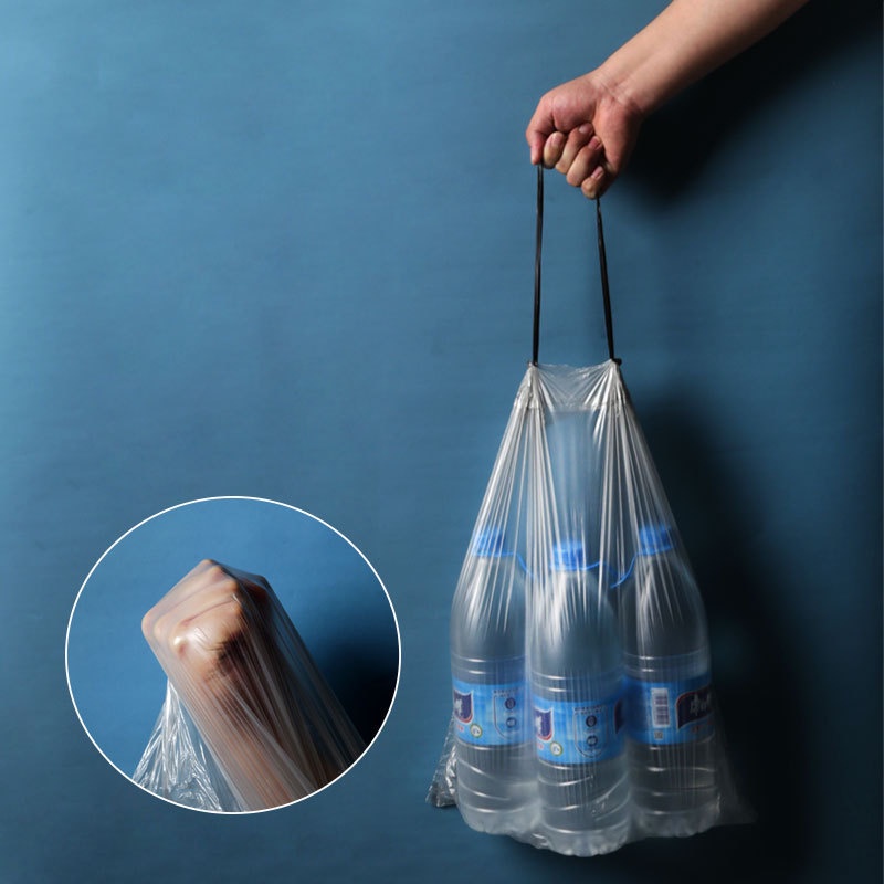 Cuộn 15 túi đựng rác bằng nhựa PE 45cmx50cm có dây rút tiện lợi