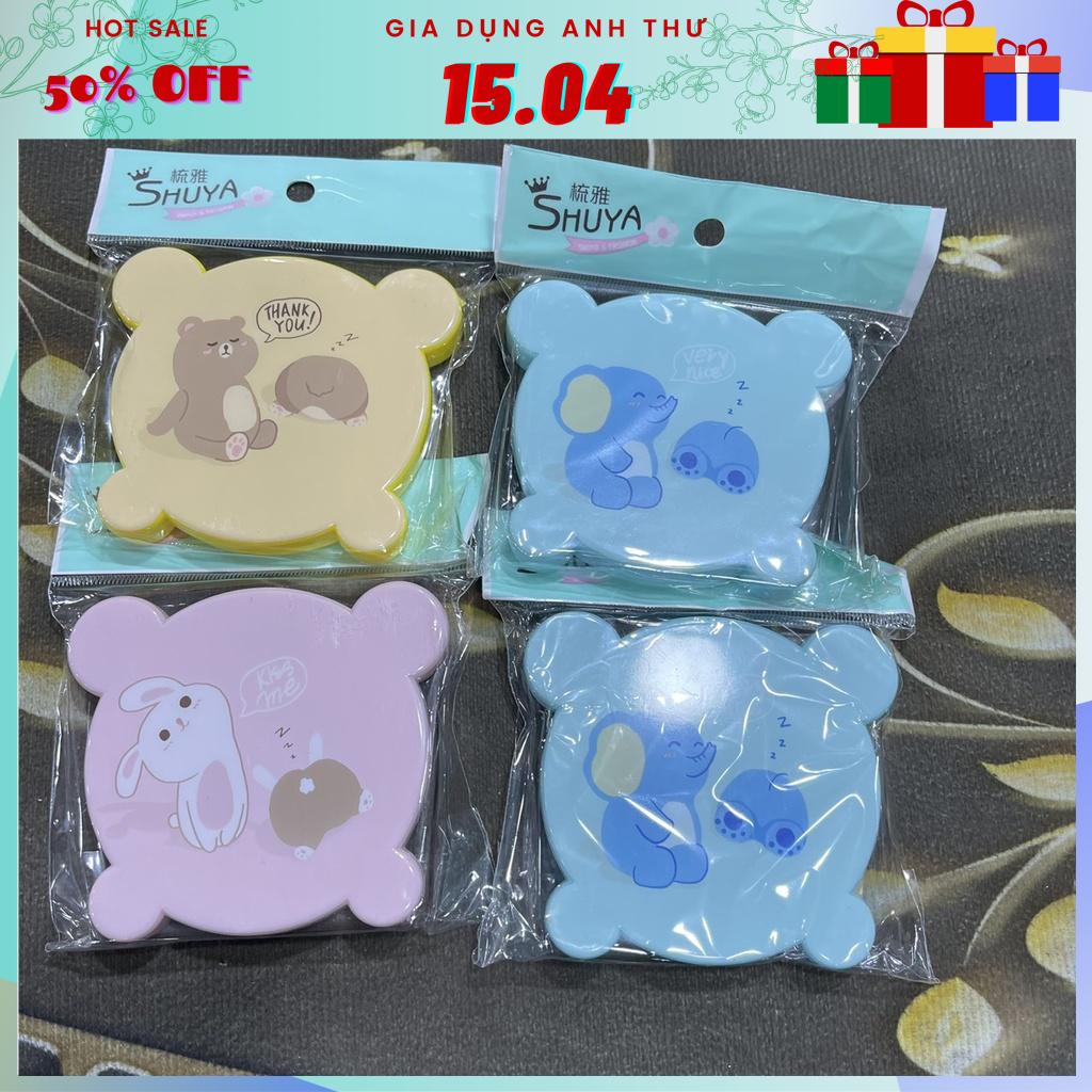 Gương trang điểm gấp gọn mini kèm lược nhiều màu (giao màu ngẫu nhiên)