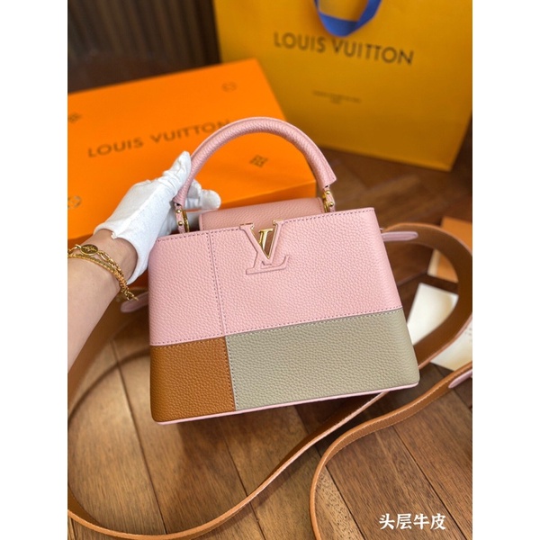 Túi xách/đeo chéo siêu xinh da thật nhập khẩu thương hiệu Louis Vuitton LV Capucines cao cấp