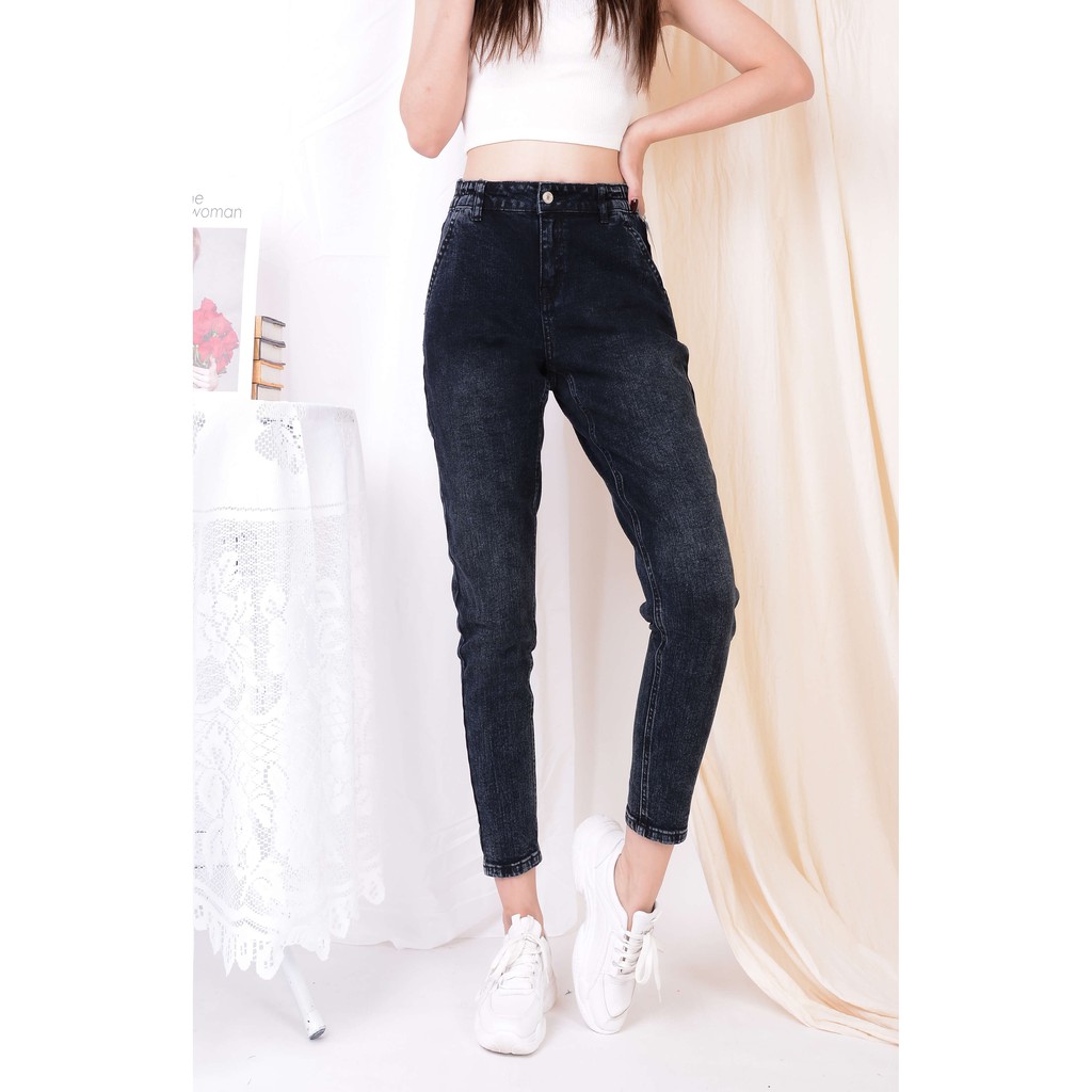 Quần jean nữ ống rộng baggy đẹp lưng cao cạp bán chun xám khói hàng hiệu cao cấp mã 427 VANIZEN | BigBuy360 - bigbuy360.vn