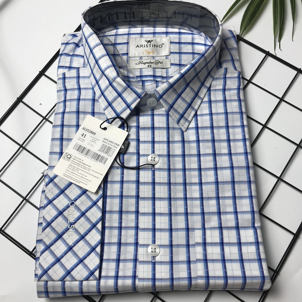 Áo sơ mi dài tay Aristino caro sợi tre regular ALS52808 chống nhăn