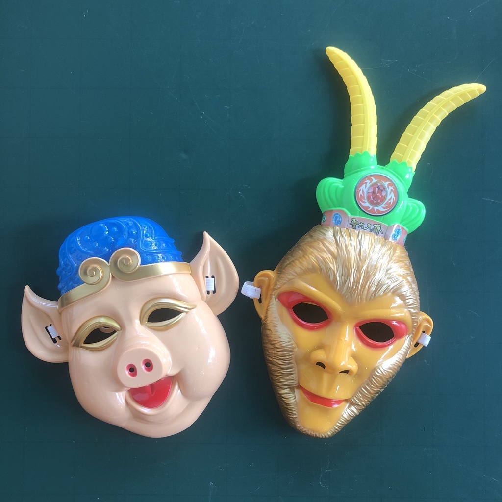 Mặt nạ Tôn Ngộ Không - Trư Bát Giới có nhạc có đèn phát sáng hóa trang Trung thu , Halloween cho bé