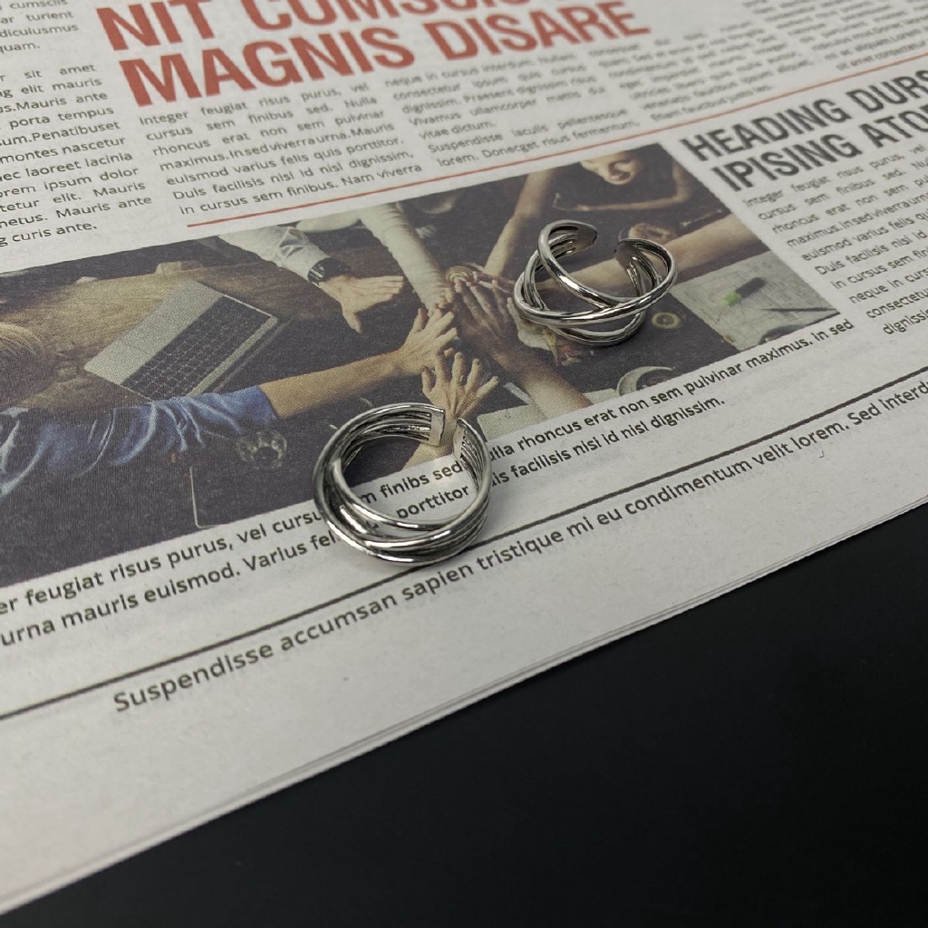 Nhẫn hở 22512 dạng quấn nhiều lớp thời trang hip hop có thể điều chỉnh được