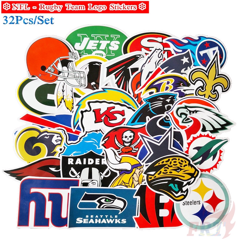 ❉ NFL National Football League Team Logo Series 01 Stickers ❉ 32Pcs/Set Rugby DIY Fashion Waterproof Doodle Decals Stickers