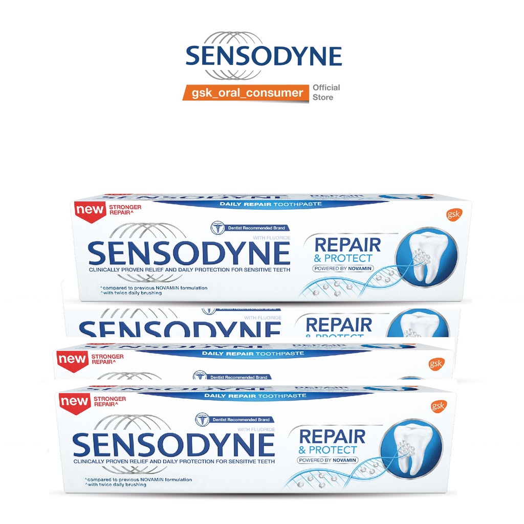 Combo 4 Kem đánh răng giảm ê buốt Sensodyne Repair Protect Deep Repair 100g/tuýp