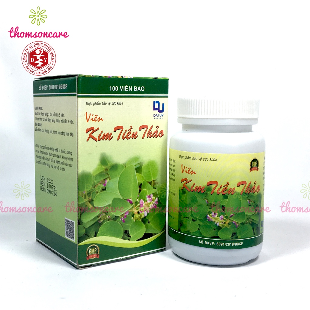 Viên uống Kim tiền thảo lợi tiểu hộp 100 viên, hỗ trợ giảm sỏi thận, xỏi đường tiết niệu