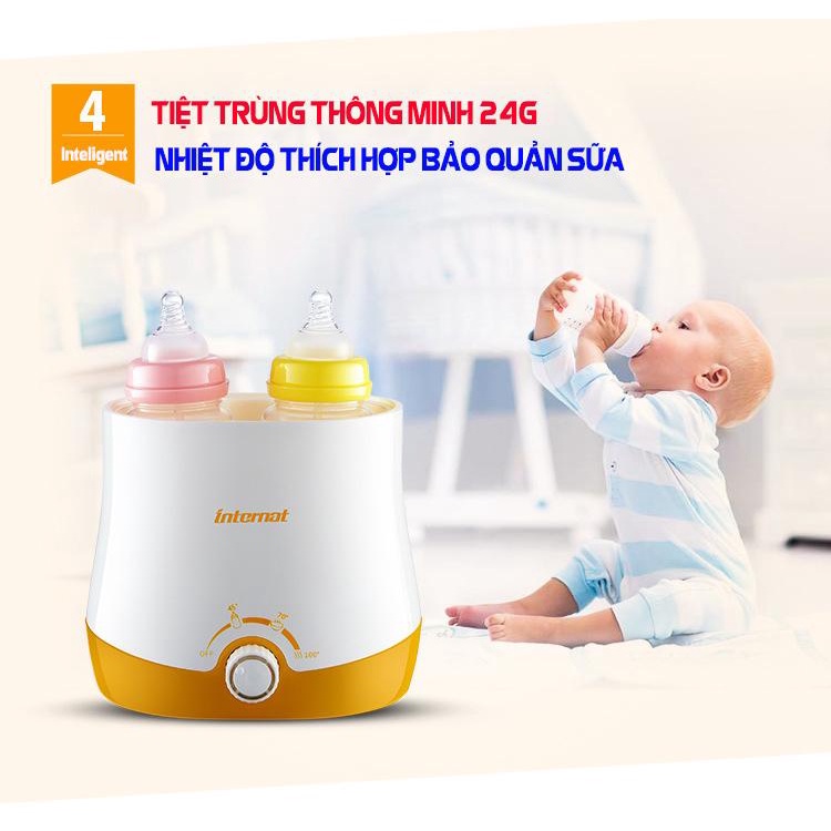 Máy hâm sữa và tiệt trùng đôi INTERNAT
