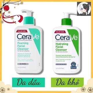 Sữa sửa mặt Cerave Foaming Facial Cleanser dịu nhẹ da dầu da khô
