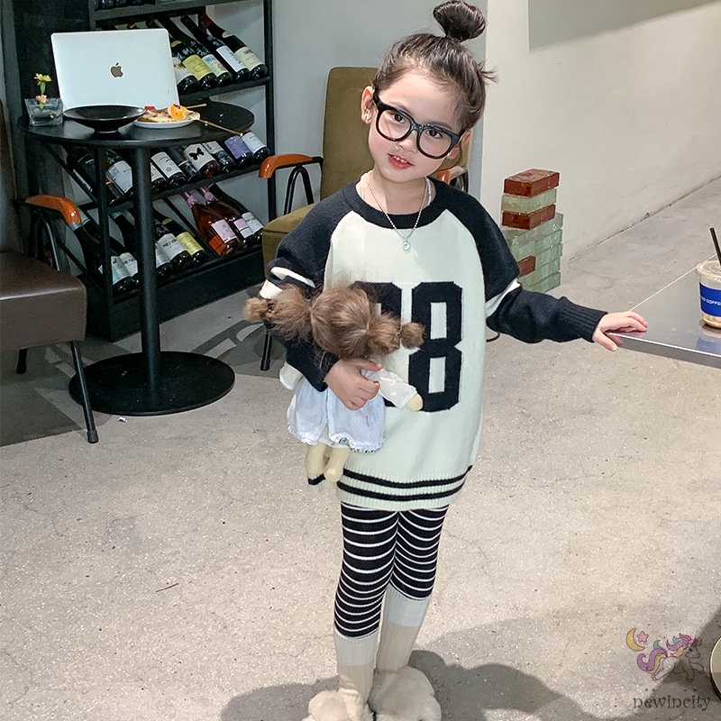 Quần Legging In Họa Tiết Kẻ Sọc Phong Cách Hàn Quốc Dễ Phối Đồ Thời Trang Cho Bé Gái