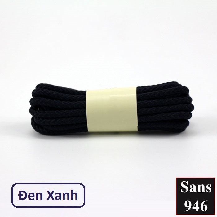 Dây giày boot tròn to 4.5mm Sans946 cotton dù đen nâu trắng be xám cột buộc giầy thể thao cao cổ bốt nam nữ shoe laces