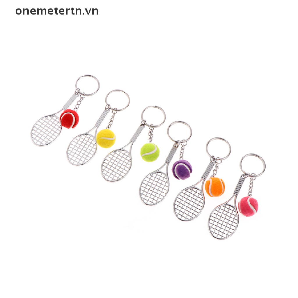 Onemetertn Móc Khóa Mini Hình Vợt Tennis 6 Màu Dễ Thương