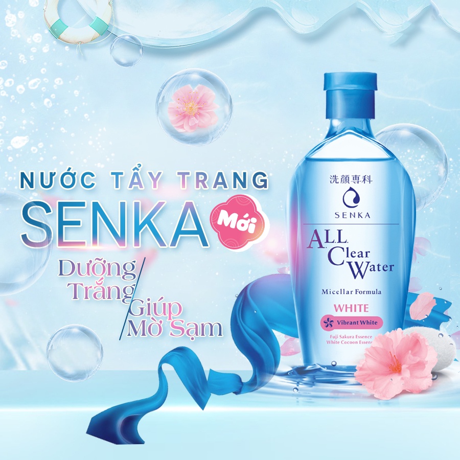 Nước Tẩy Trang Senka All Clear Water Nhật Bản 230ML Làm Sạch Lớp Trang Điểm, Bụi Bẩn, Bã Nhờn