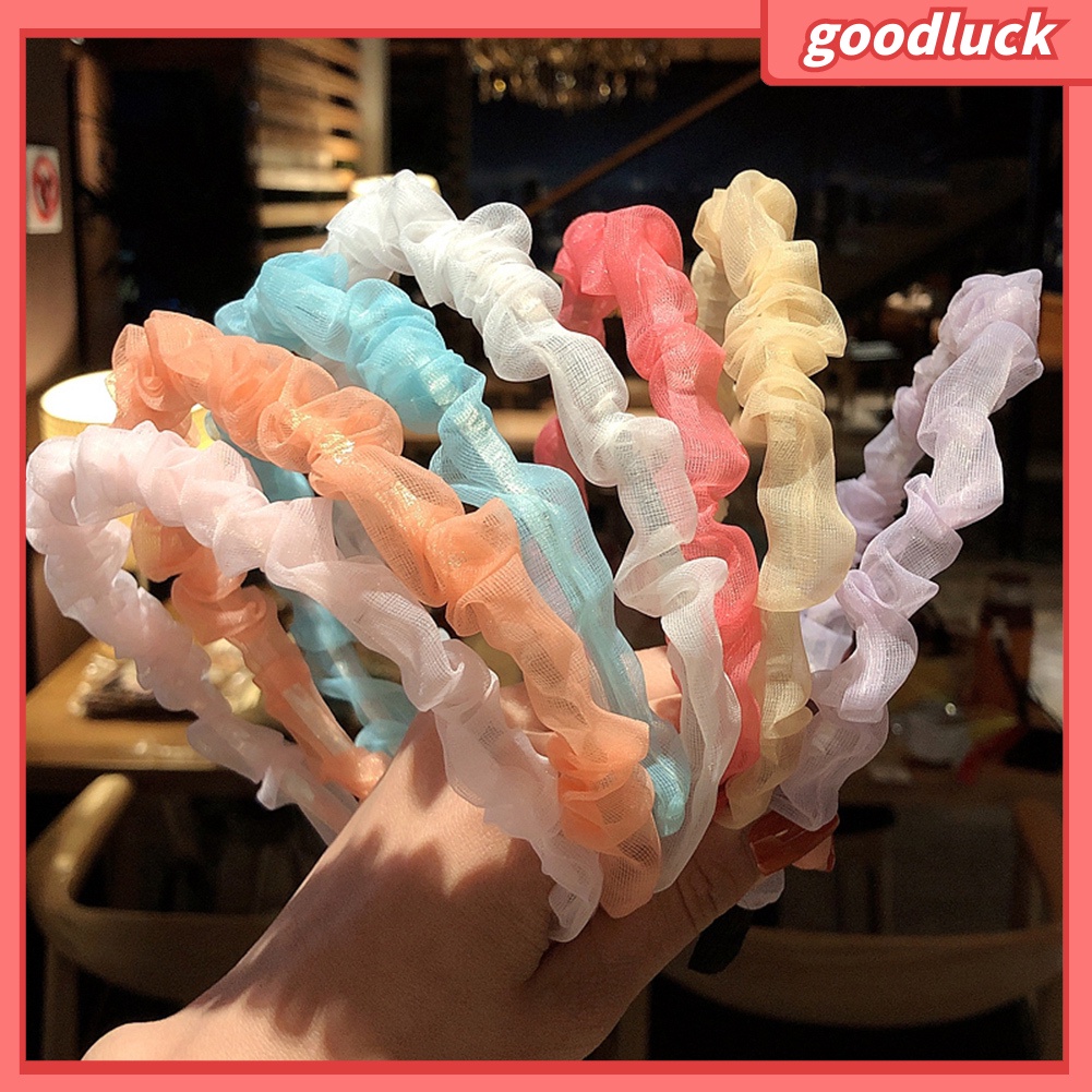 Băng Đô Cài Tóc Mỏng Bằng Vải Chiffon Cho Nữ