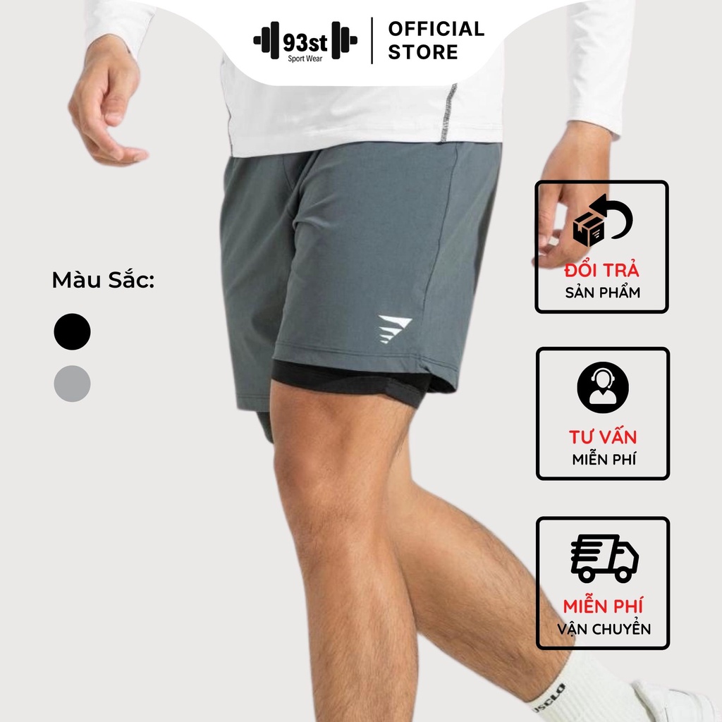 Quần Short, Quần đùi thể thao 2 lớp legging chạy bộ, đá bóng, tập gym nam by 93st Sport Wear !