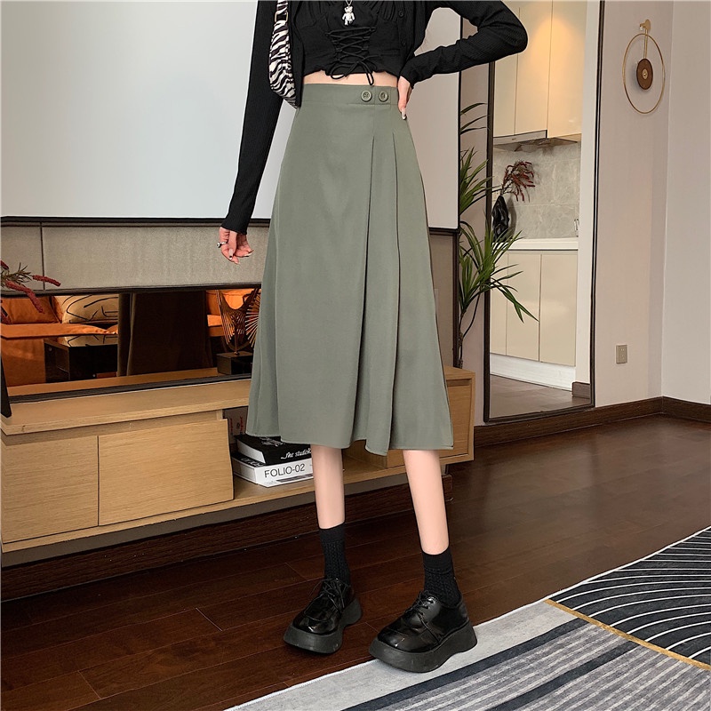 Chân Váy Chữ A Lưng Cao Thiết Kế Mới Thời Trang Mùa Xuân Dành Cho Nữ