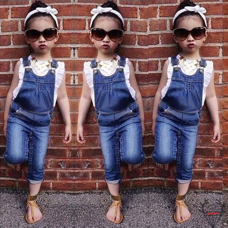 Set Áo Và Quần Jean Hình Hàm Cá Sấu Đáng Yêu Dành Cho Bé Gái