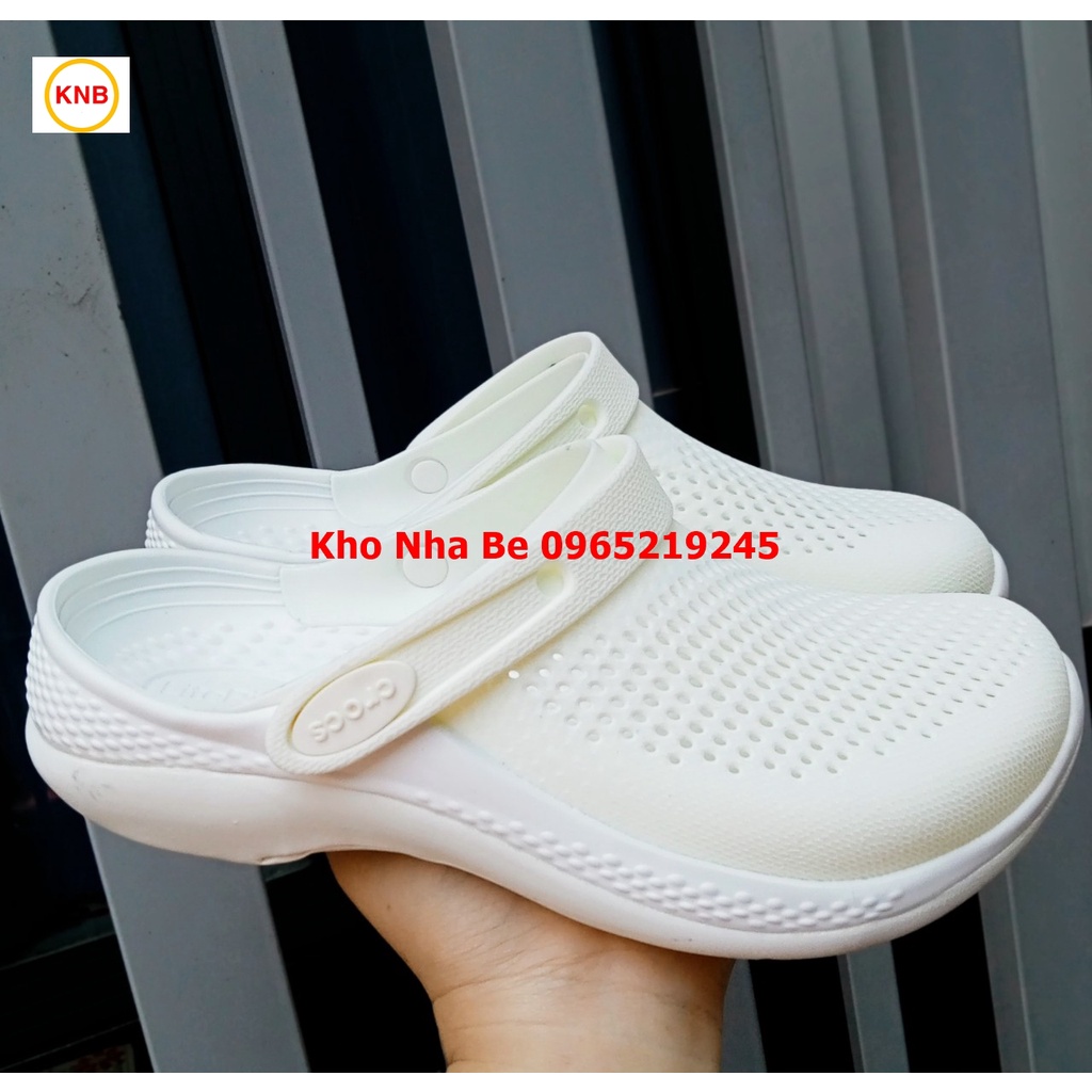 Dép sục cross 360 Literide clog màu trắng, Dép Sục Nam Nữ Literide Clog 360 Đi Nắng Mưa Cao Cấp, hàng xịn
