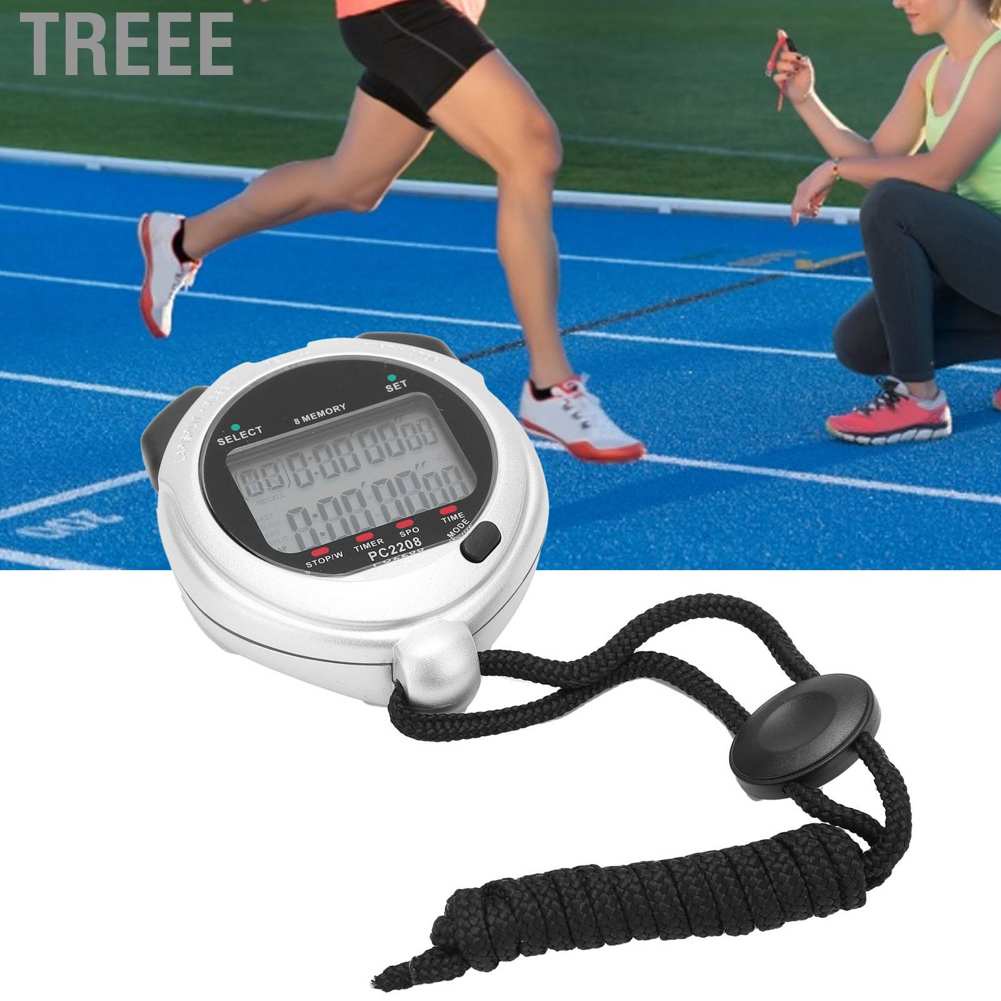 Treee Portable Running Stopwatch Sport Counter Alarm Referee Chronograph Digital Timer