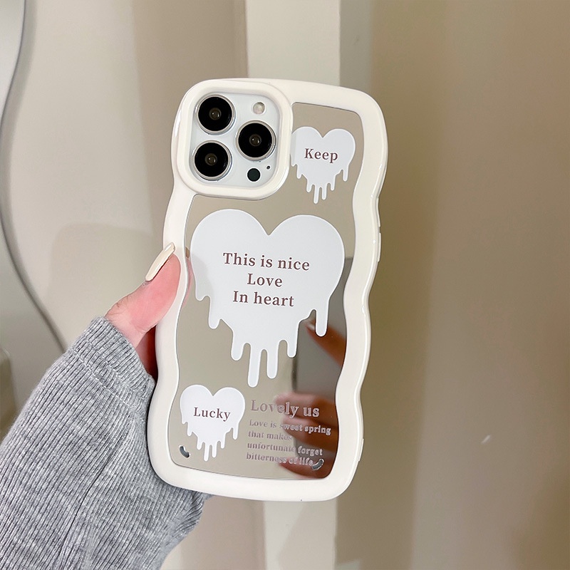 Ốp lưng iphone Ốp Điện Thoại Mặt Gương Họa Tiết Ren Cho iphone14Promax / 13 / 12 11 / 6 / 7 / 8 / Plus Dinuo case