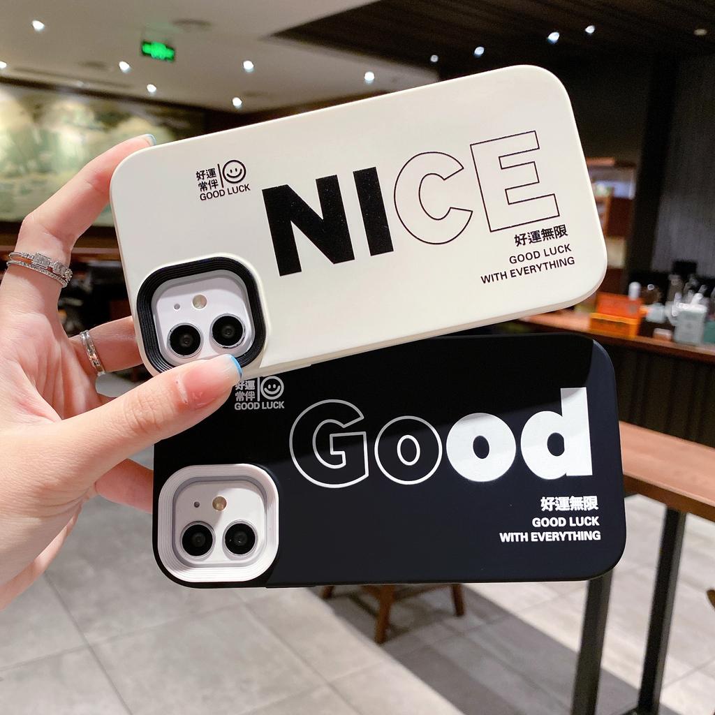 Ốp Điện Thoại Viền Chữ Đẹp Mắt 3 Trong 1 Cho iPhone 13Promax 12 11 7Plus X Xs Max XR 8 7