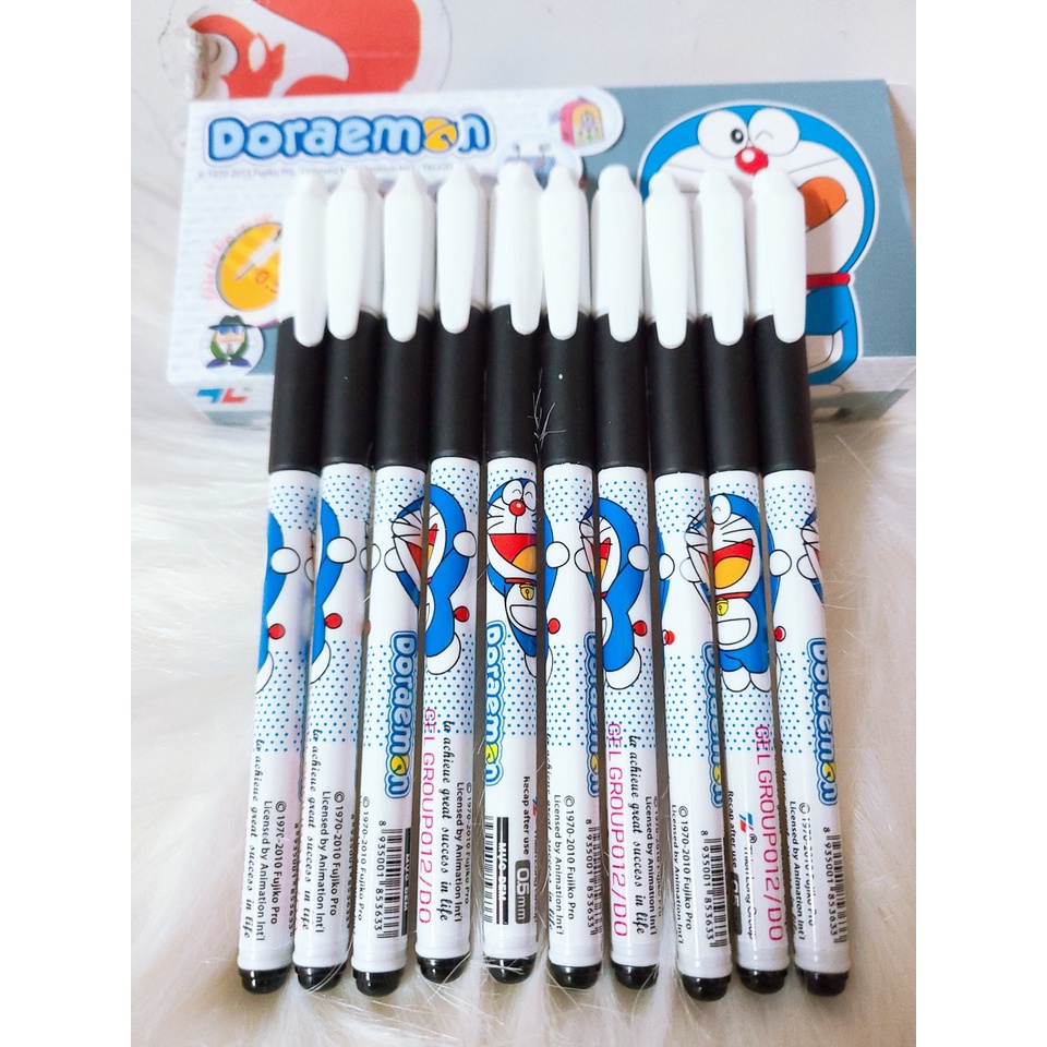BỘ 10 CÂY BÚT GEL DORAEMON 012 MỰC ĐEN - NGÒI 0.5MM