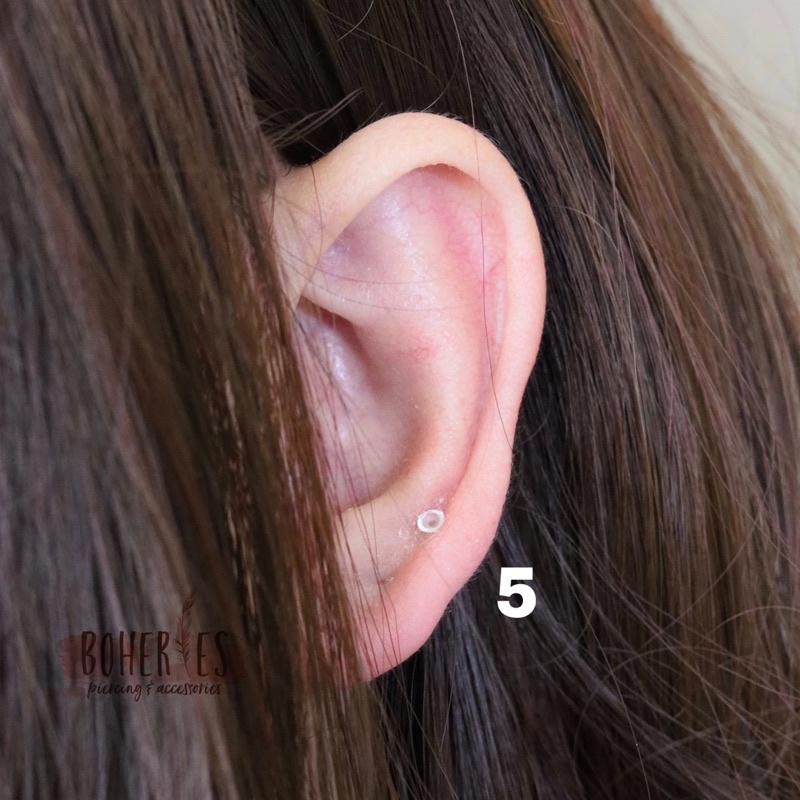Boheries/Khuyên trong suốt, khuyên bioflex, khuyên nhựa vô trùng không kích ứng