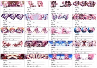 Nhãn vở honkai impact 20 cái