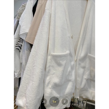 Áo Cadigan nữ Áo cadigan cổ V lông thỏ phom rộng dài tay Ulzzang