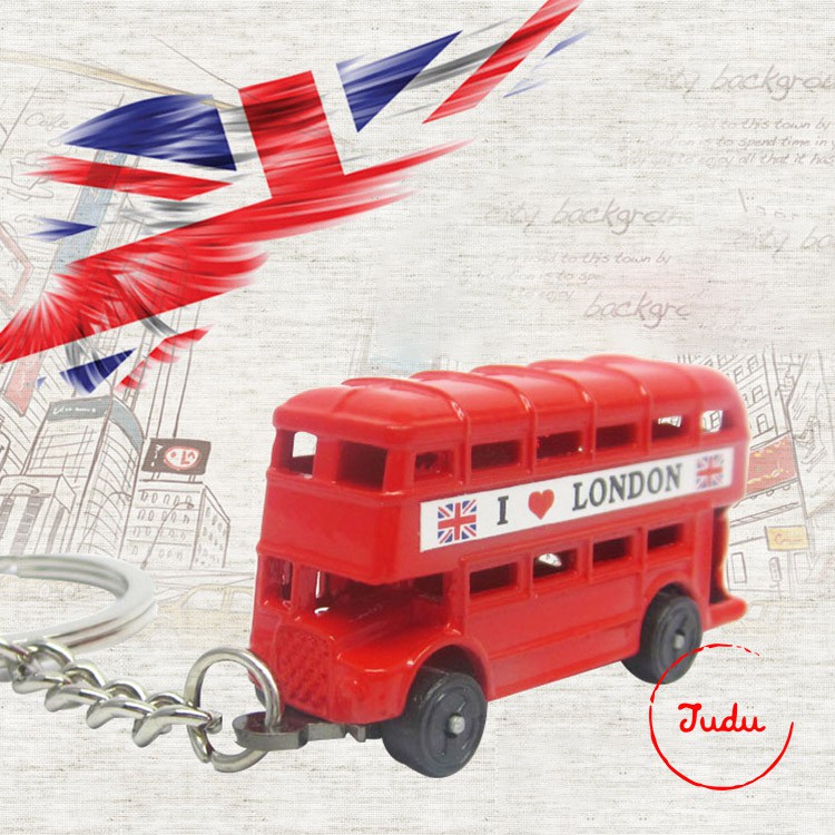 Móc Khóa Balo Cao Cấp Phong Cách Anh Quốc Bằng Kim Loại (Bus, Telephone Booth)