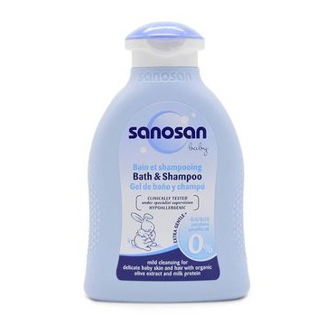 SỮA TẮM GỘI DỊU NHẸ SANOSAN CHIẾT XUẤT OLIVE HỮU CƠ 200ML