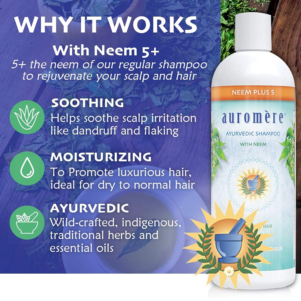 Ayurvedic Shampoo, Neem Plus 5 - Dầu gội Ayurvedic, Neem + 5